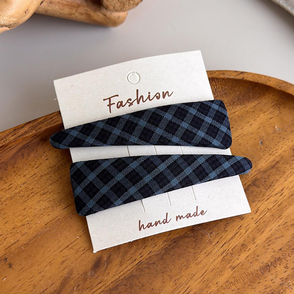 Elegant Sweet Plaid Triangle Hair Clip Simple Side BB Clip Versatile Bangs Hair Accessories For Women
