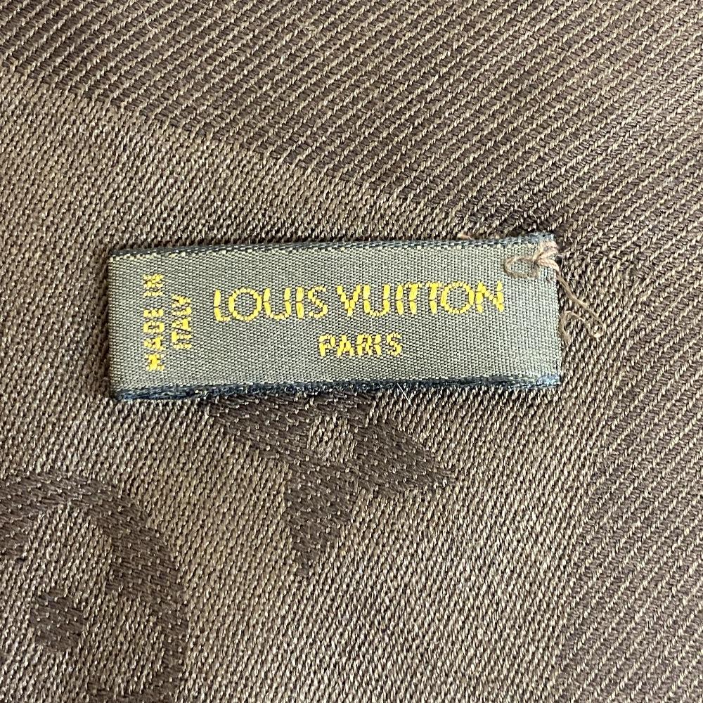 LOUIS VUITTON Large format Monogram Voal silk Stall Brown silk unisex Used