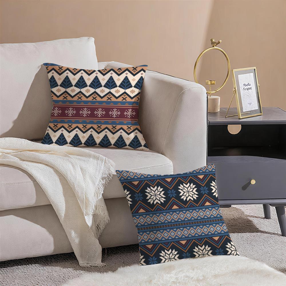 Classical Trend Moroccan Prints Flower Cushion Cover Linen Pillowcase Soft For Sofa Bed Home Room Decor