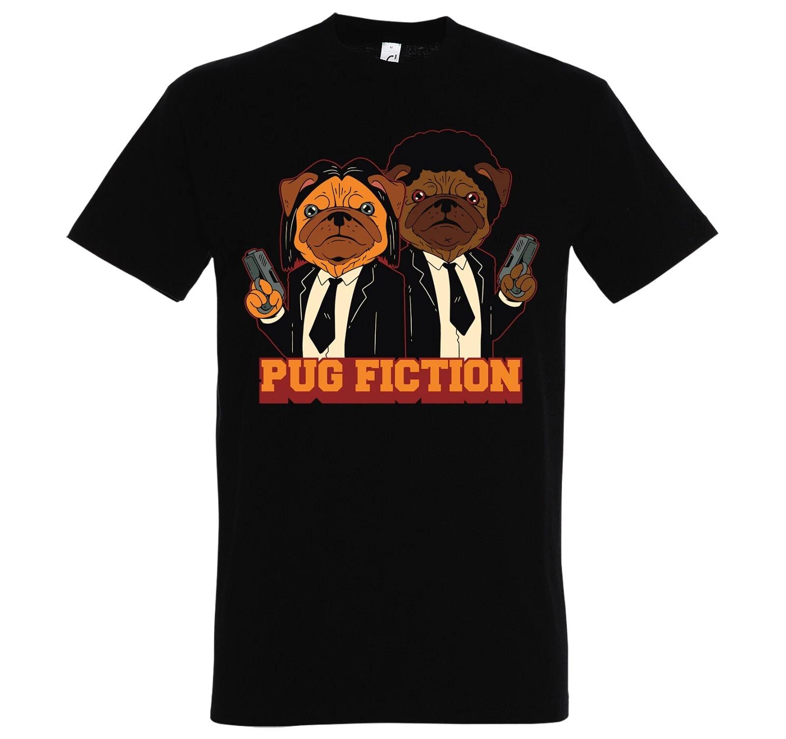 

Youth Designz Pug Fiction Mens T-Shirt with Movie Dog Funny Saying Print Fun M
