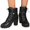 Autumn and Winter High-heeled Thick-heeled Women's Boots Muffin Thick-soled Large-size Short Boots Women's Martin Boots