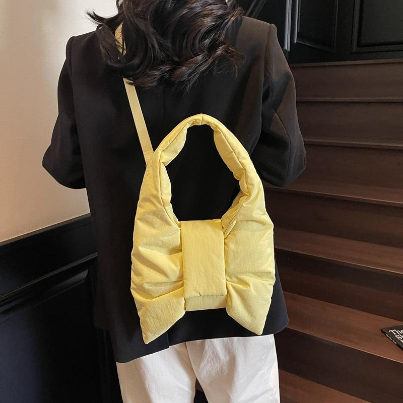 Women's bag 25 new personalized versatile bow nylon women's underarm bag shoulder messenger bag tote bag women