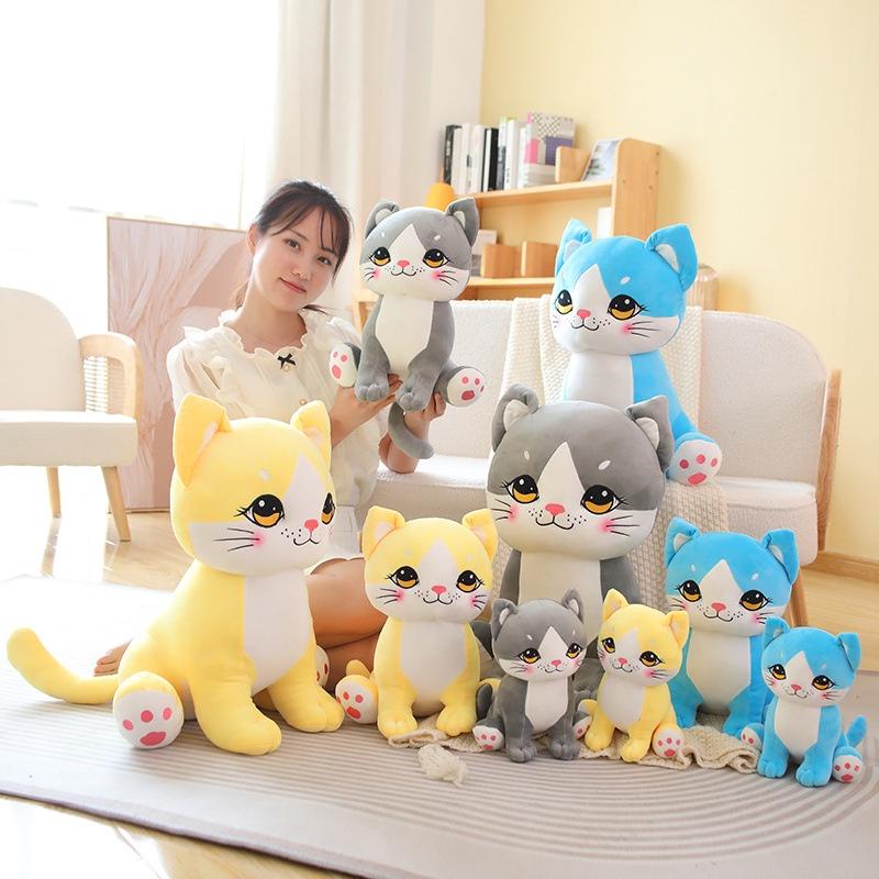Adorable Cartoon Cat Plush Toy Sweet Cat Stuffed Animal Pillow For Kids And Girls