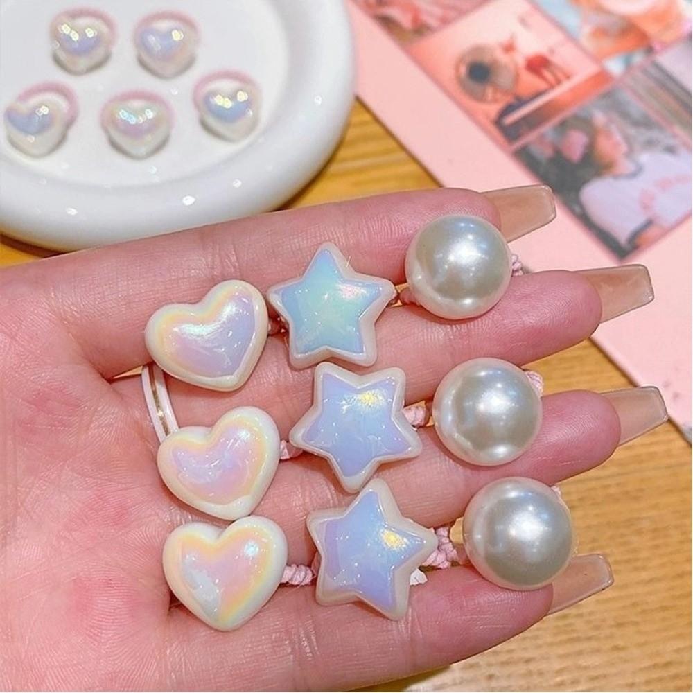10pcs Star Heart Love Heart Star Hair Ties Headwear Kids Hair Ropes Cute Elastic Rubber Band  Baby
