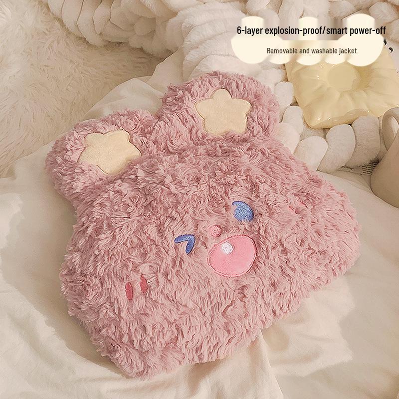 Rechargeable Plush Hot Water Bottle - Explosion-Proof Hand Warmer, 2024 Style Electric Bed Warmer.