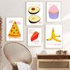 Arte da Parete Pittura su Tela Torta di Pizza Banana Mela Umorismo Grigio Citazioni Poster e Stampe Immagini Estetica Soggiorno Decorazione Casa