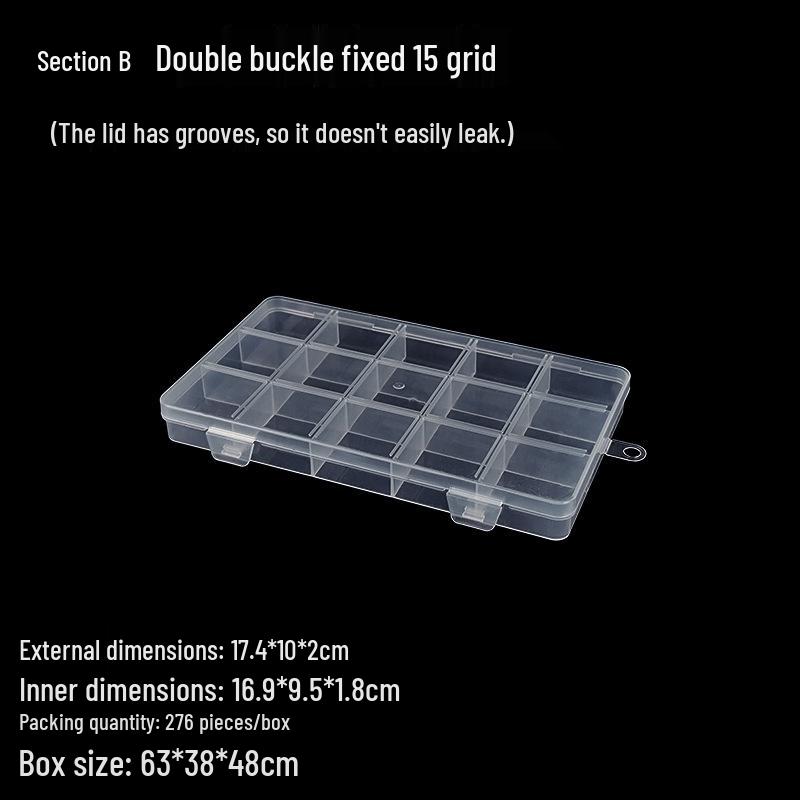 

Прозрачный органайзер с 15 отделениями для хранения бусин, рыболовных крючков, винтов и наклеек для дизайна ногтей