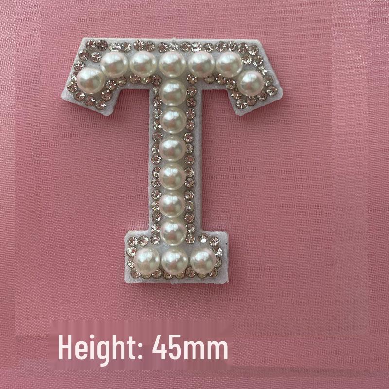 DIY Pearl & Rhinestone Iron-on Letter Stickers - 26 Alphabet Designs for Hat Decoration