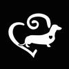 Dachshund Love Heart Car Sticker PET Adhesive Vehicle Removable Decor Decal