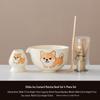 Japanese Song Dynasty Matcha Tea Ceremony Set: Ceramic Bowl, Cup, Bamboo Whisk, and Brush