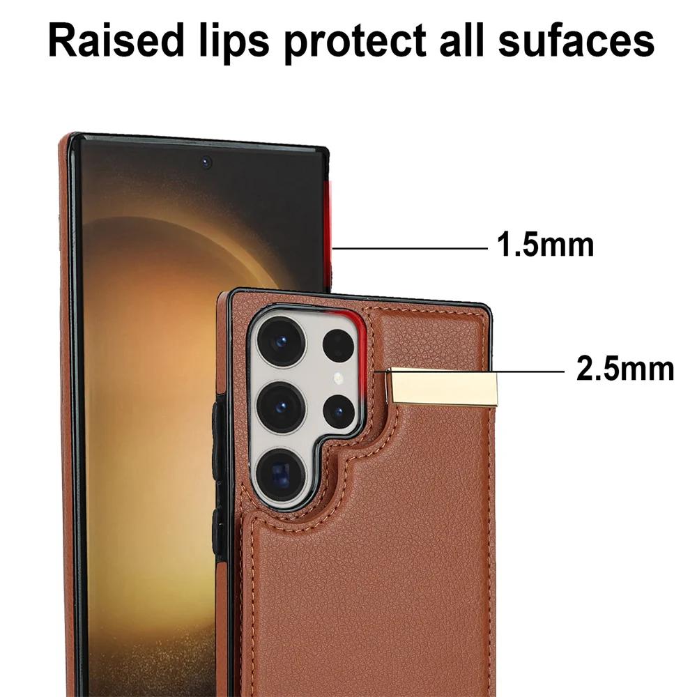 For Samsung GalaxyS23 S22 S21 S20 Ultra Note20 10 Organ Design Multi Card Slot Card Coin Storage Leather Wallet Phone Case