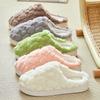 Winter Solid Color Cotton Slippers New Cute Indoor Home Couple Warm Non-slip Cotton Mop Can Be Worn Outside