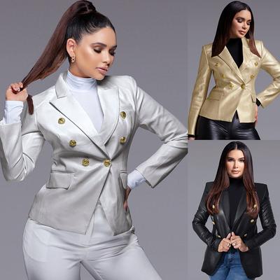 Sonbahar/Kış Kadın Moda Uzun Kollu Fermuar PU Deri Ceket Sonbahar Moto Biker Ceketler Ince Deri Ceket Kısa Ceketler kadınlar için