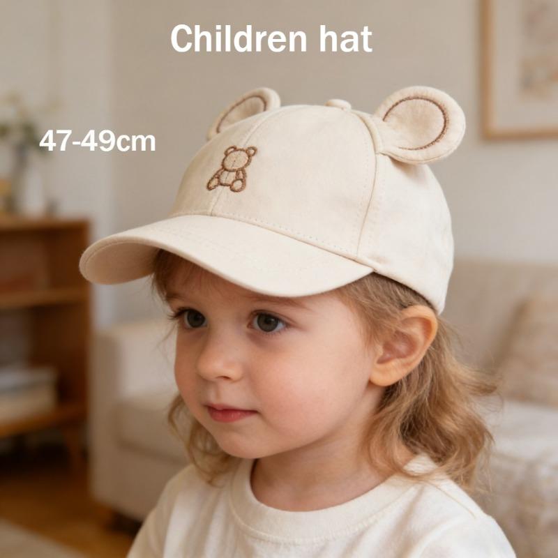 Baby Junge Mädchen Baseballkappe 47-49cm 1-3 Jahre Kleinkind Kind Hut Niedliche Cartoon Bär Stickerei Papa Hut Snapback Verstellbar Sonnenschutz