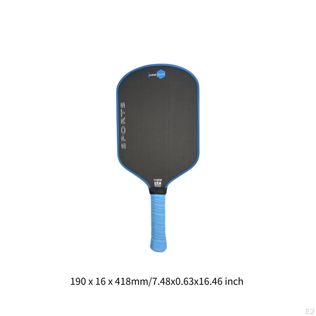 Pickleball Paddle Non Slip Handle Carbon Fiber for Power Consistency Control Blue