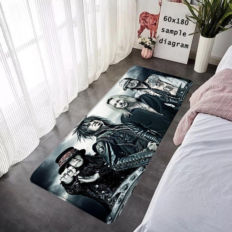 Doormat Flannel Floor Mat M-Motley Crue Indoor Foot Rug Cozy Bedside Mats Kitchen Corridor Water Absorbent Carpet Balcony Decor