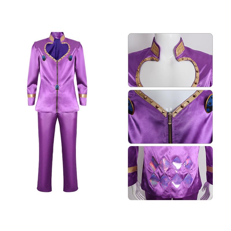 Giorno Giovanna Cosplay Girl Giorno Sexy Purple Skirts Miccostumes Men's Top And Mini Skirts Suit Halloween Party Costume Suits