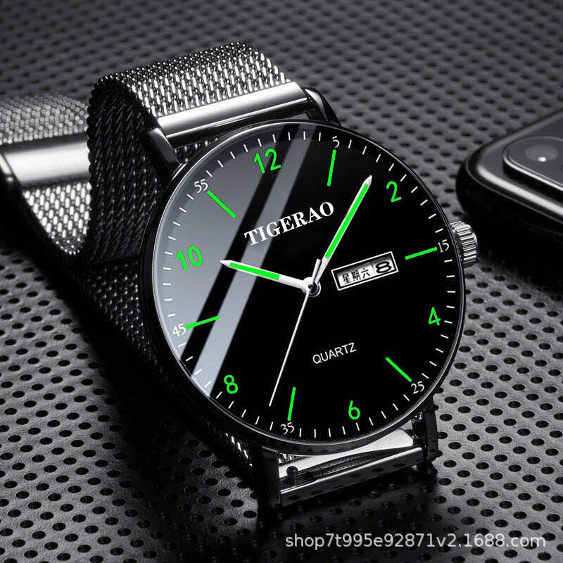 Watch Men'S Waterproof Double Calendar Trend Starry Sky Non-Mechanical Watch Quartz Watch