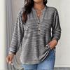 2025 New Pineapple Plaid Button T-shirt: Striped Casual Plus Size Women's Fashion