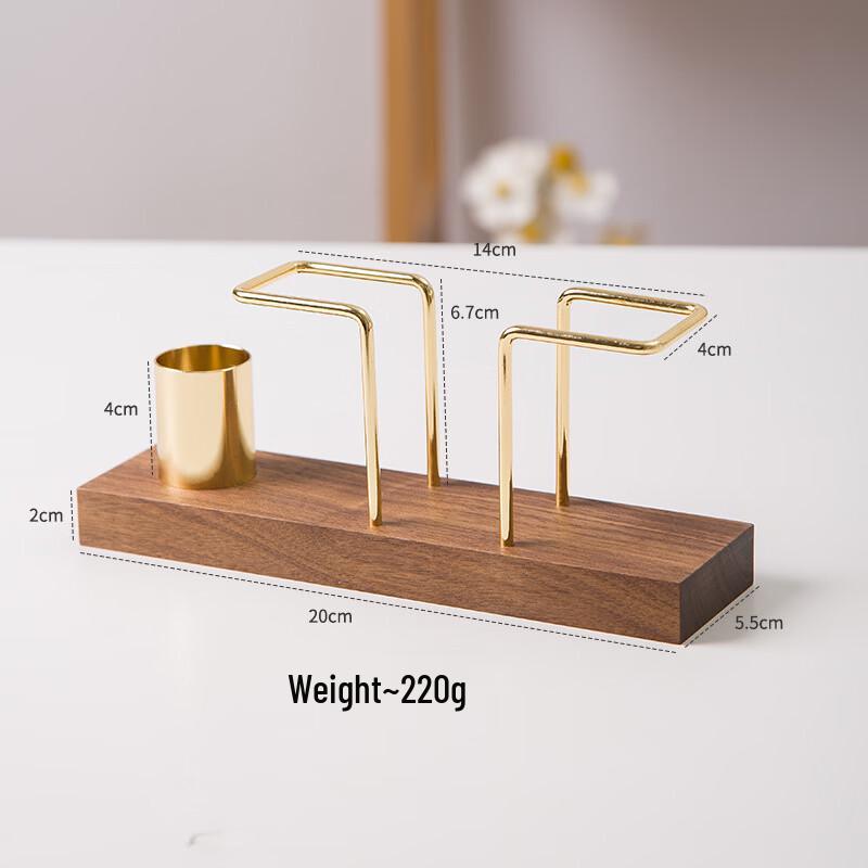 Black Walnut Wood Vertical Tissue Holder & Toothpick Set