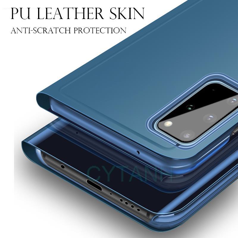 Mirror Clear View Stand Flip Case For Samsung Galaxy A05 A15 A25 A35 A55 A14 A34 A54 A23 A33 A53 A73 4G 5G Phone Cover