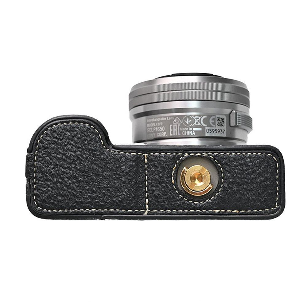 Camera Half Case for Sony A6700 A6400 A6300 A6100 A6000 ZVE10 ZVE10II ZVE10M2 A7R5 A7CII A7C2 Bottom Opening Cover PU Leather
