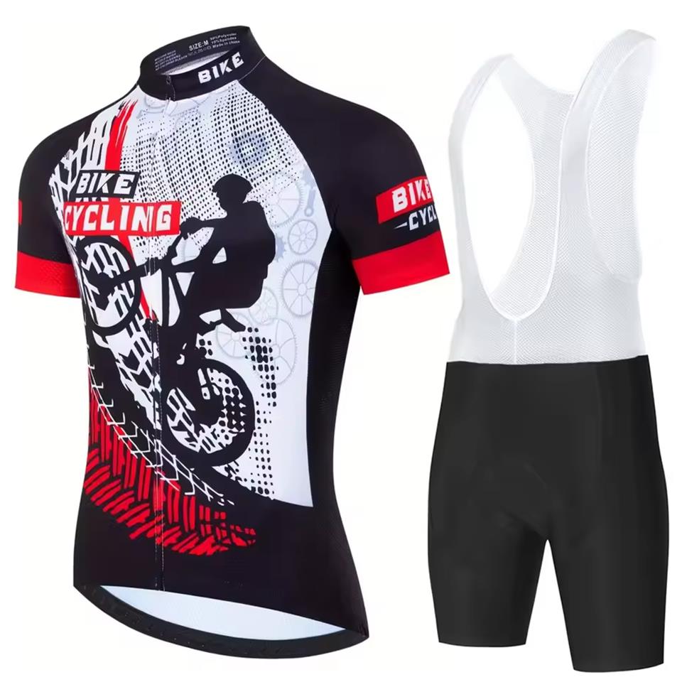 2026 New Cycling Jersey Set Men Short Sleeves Cycling Clothing Kit Bib Shorts Gel Breathable Pad Triathlon Mtb Jersey