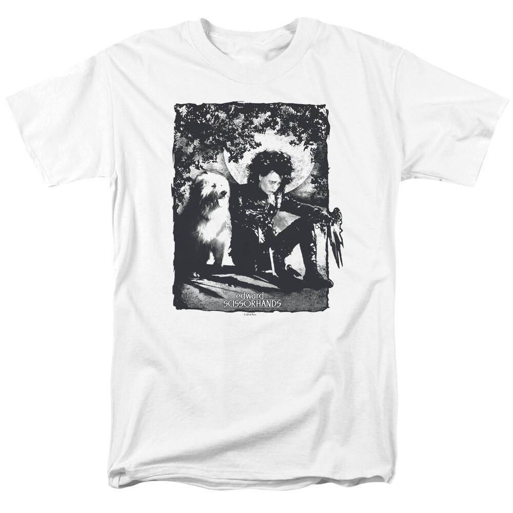 Edward Scissorhands Lucky Dog T Shirt Mens Licensed Classic 80s Movie White M