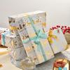 6pcs Elegant Christmas Gift Wrapping Paper with Golden Reindeer&Tree Design- Sparkling Foil Accents,Perfect for Holiday Presents