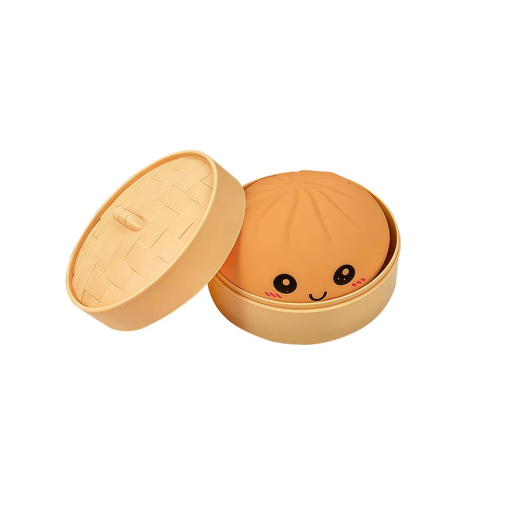 New Hot Baozi Squishy Stress Relief Balls With Steamer Reusable Rebound Squeeze Reliever Toys Dough Ball Home Office Gifts