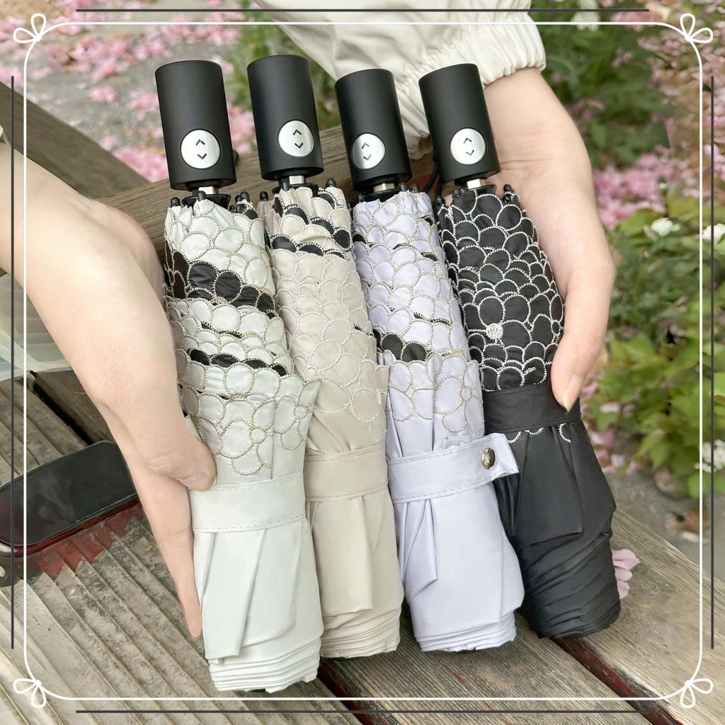 Sun Umbrella for Sunny and Rainy Complete UV Rainy Automatic Opening and Closing Opening and oz Folding Umbrella for Floral Glass High Density Easy to