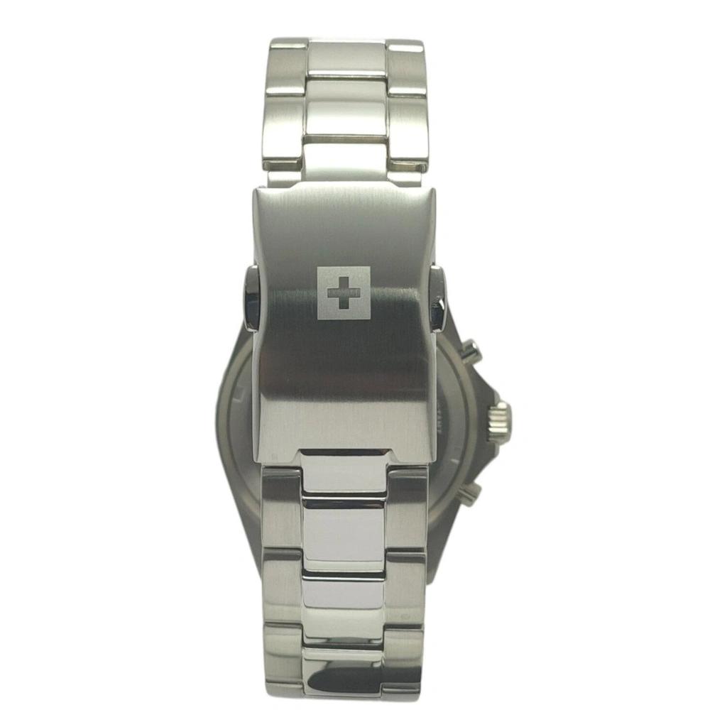 Swiss Alpine Military Master Diver Kronograf Rustfritt Stål Blå Skive Kvarts 7053.9135 100M Herreklokke