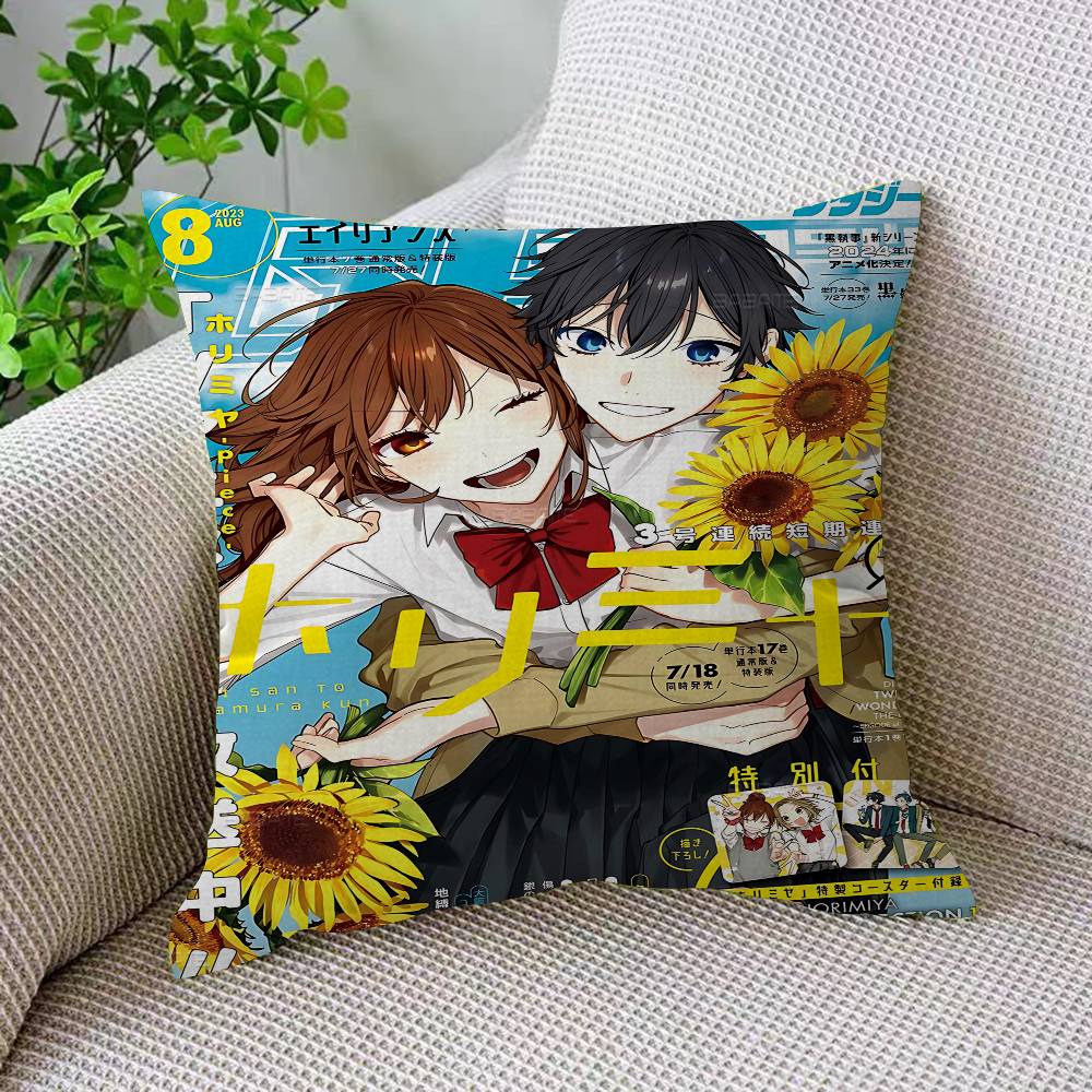 Anime Figure Horimiya Pillow Anime Pillow Sofa Bed Head Pillow Cover Cushion Cover 45x45 Cm Fashion