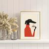 Whimsical Greyhound Dog Drinking Coffee Wall Art Print - Modern Minimalist Canvas Poster, Frameless, Ideal for Living Room,