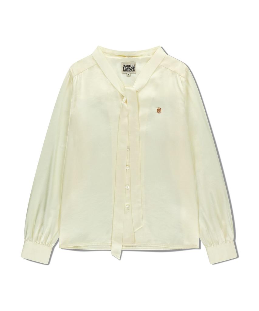 Malittepeulangsowajeobeo W V-Neck Tie Blouse Ivory