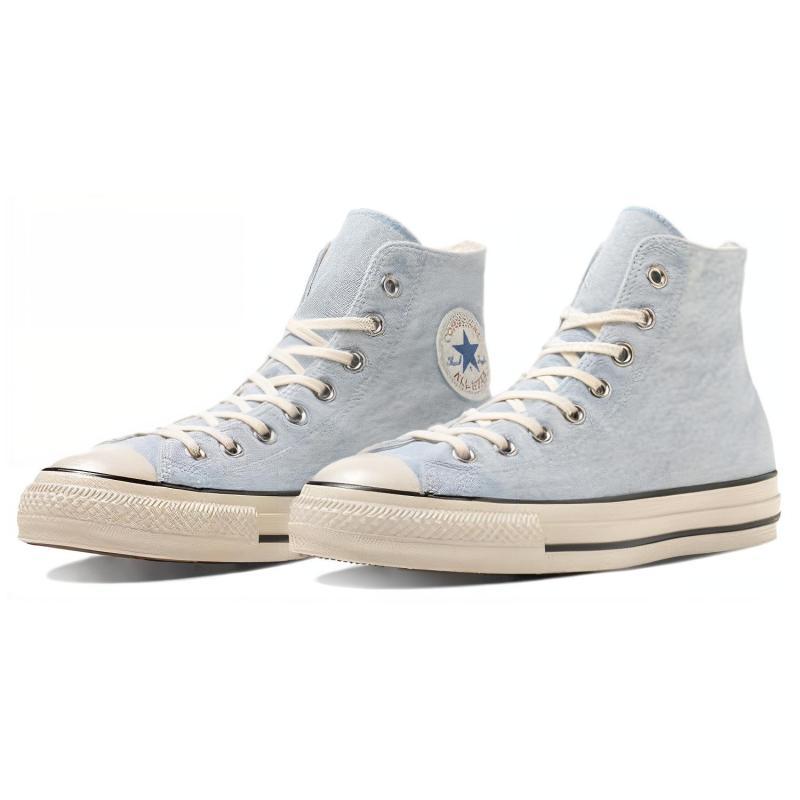 Converse All Star US AGEDDENIM HI Comfortable and Versatile Abrasion Shock Absorption High Top Espadrilles Unisex Blue and White