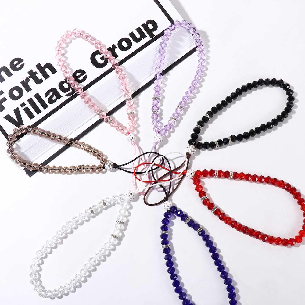 Beads Hand Wrist Lanyard Crystal Phone Straps Mobile Phone Straps Mobile Phone Chain Phone Lanyards