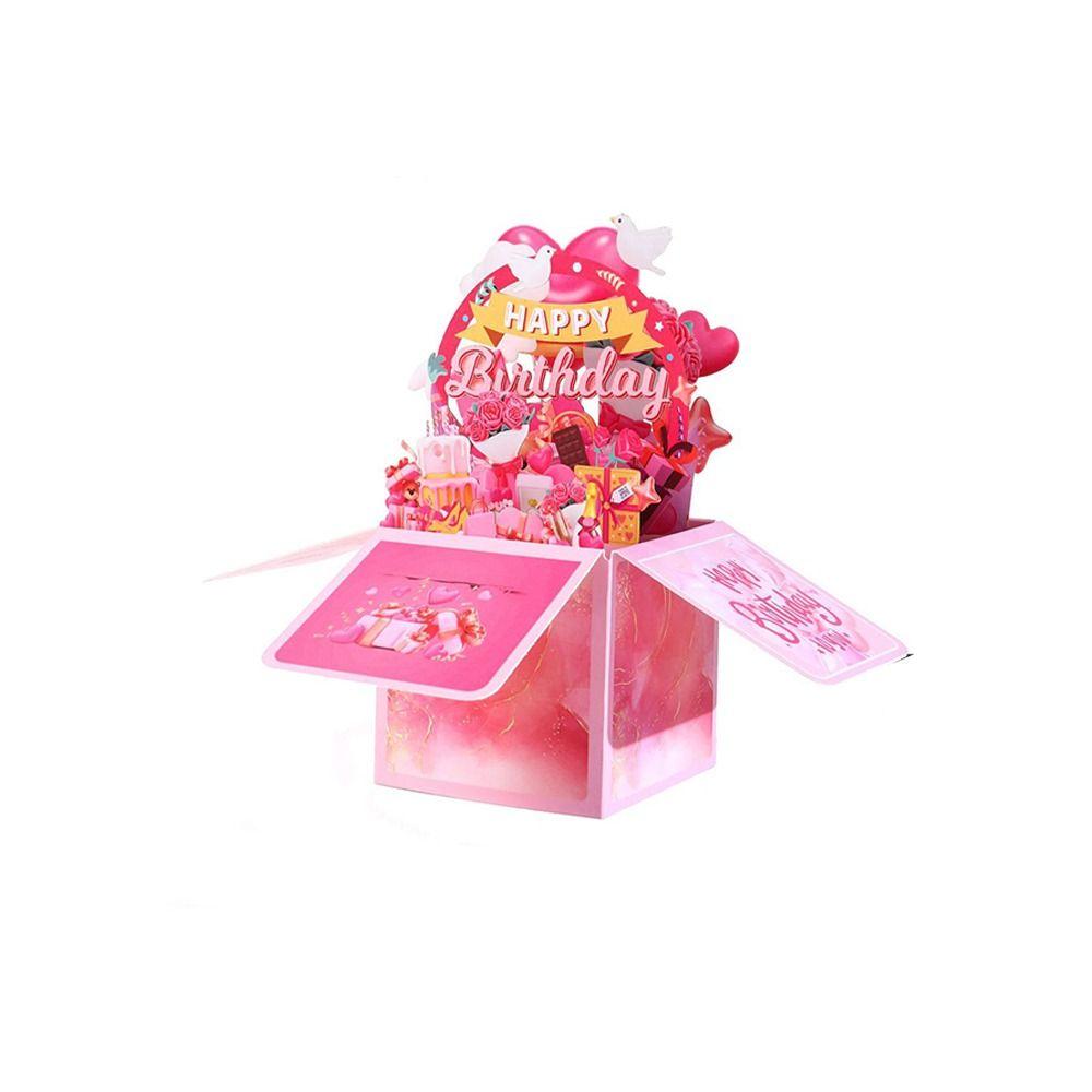 Paper Happy Birthday Card Foldable Birthday Gift Card 3D Pop Up Flower Greeting Card  Thanksgiving