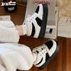 Winter Mode Vielseitig Baumwollschuhe Damen Bequem Warm Rutschfest Retro Damenschuhe Samt Farbblockierte Sneaker