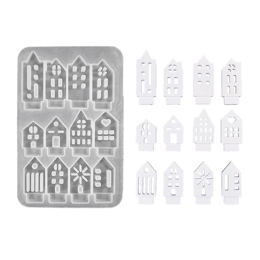 Silikonform für Kerzenständer aus Gips, Kerzensockelform, aushöhlen Haus Kerzenhalterform, Ornamente, Wohndekoration