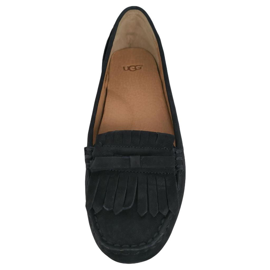 UGG Whitley Driver Skóra Owcza Retro Wygodne Mokasyny Damskie Mokasyny Czarne 1095532-BLK