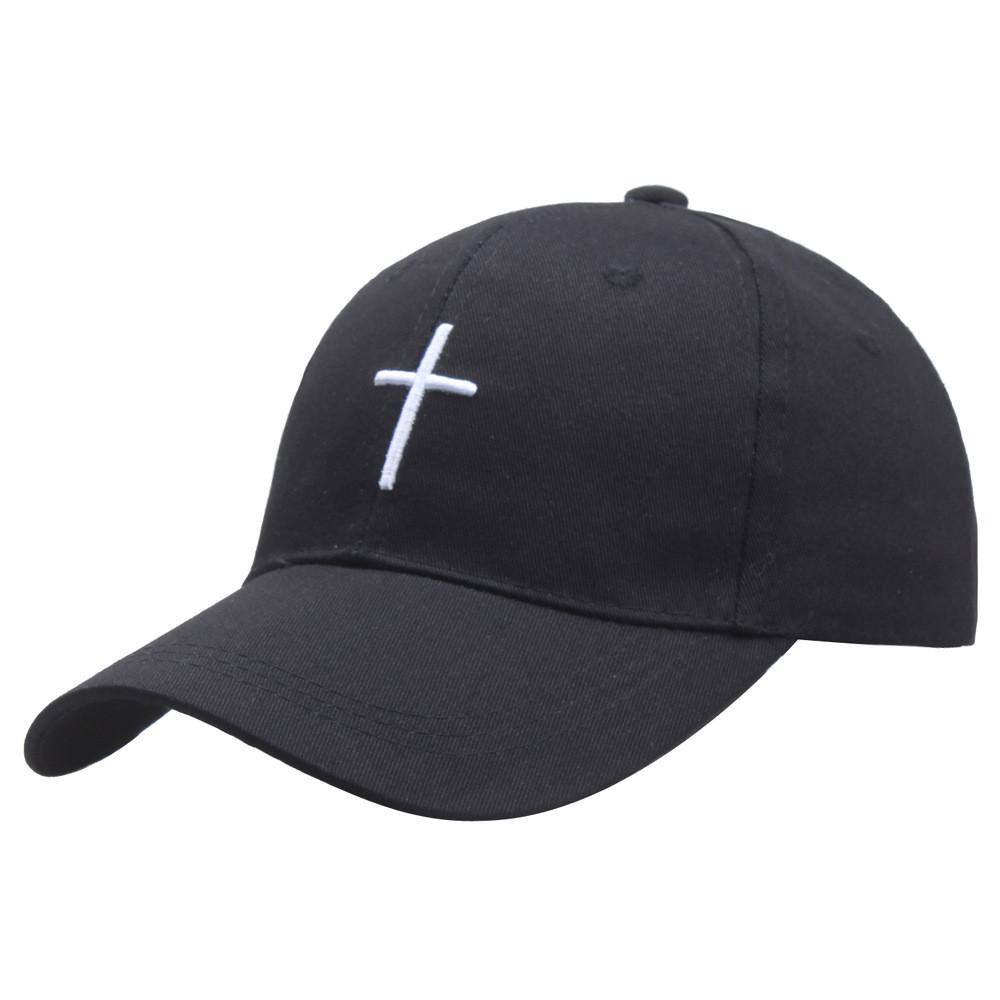 Cross Embroidery Hat With Adjustable Cotton Cap For Summer Outdoor Casual Wear