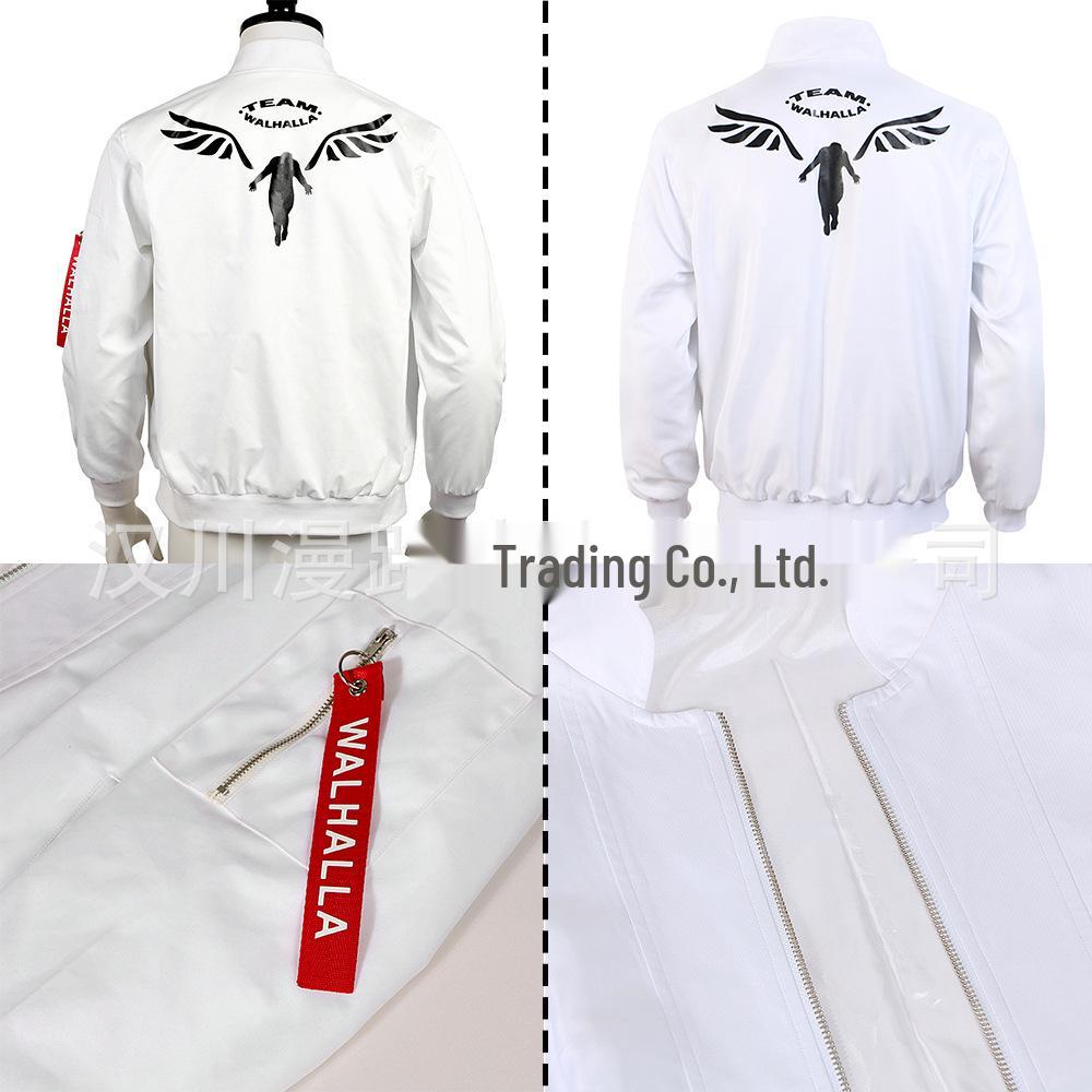 Tokyo Revengers Hanemiya Kazutora White Jacket Cosplay Costume for Men - Suitable for Daily Wear