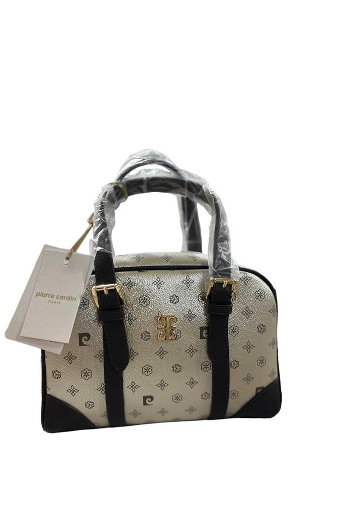 Original Pierre Cardin Black Luxury Hand Bag Monogram Patterned Women's Daily Hand Shoulder Bag