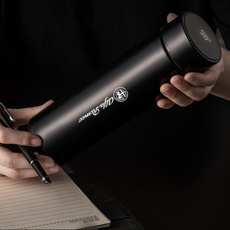 500ml Car Ornament Portable Car Smart Thermos Water Bottle Cup Auto Accessories For Alfa Romeo 159 156 147 Mito Giulia Giulietta