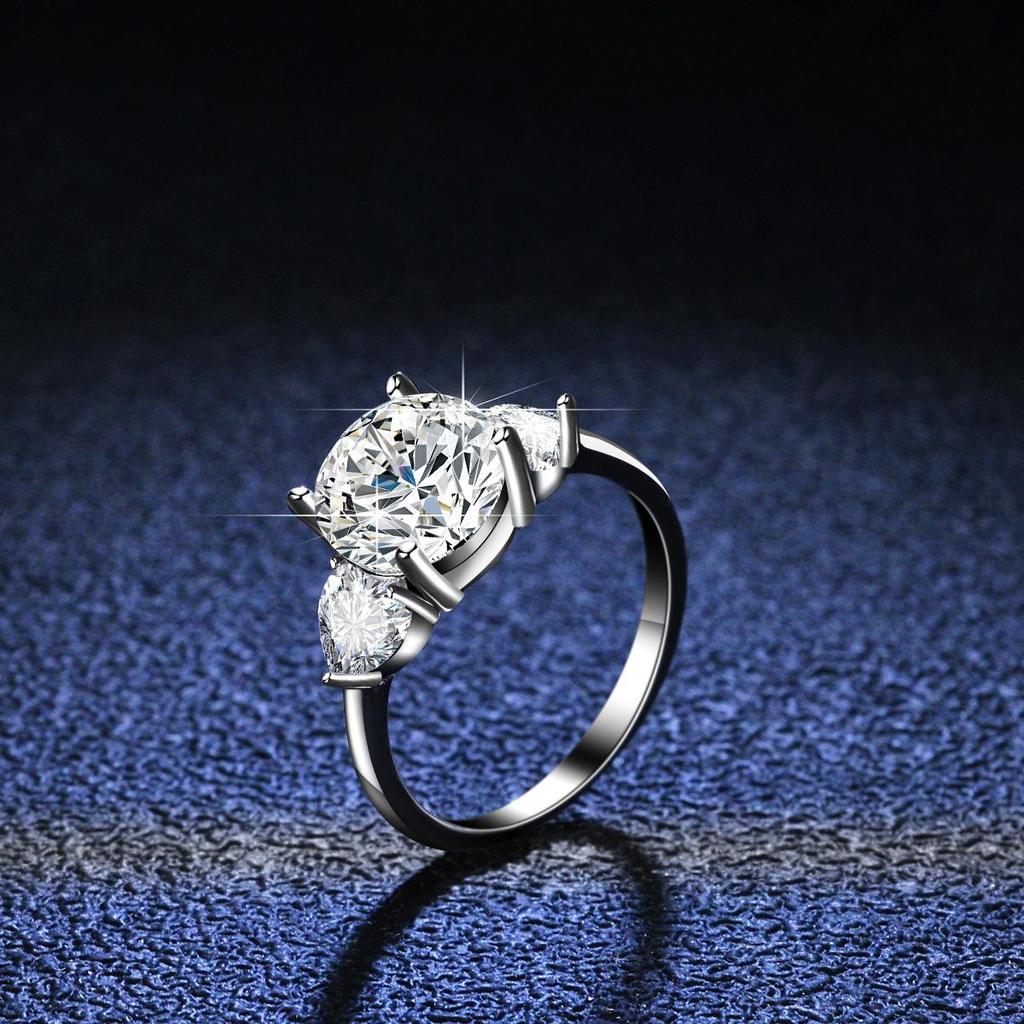 9mm S925 Sterling Silver 3 Carat Moissanite Wedding Ring D VVS1 Exquisite Luxury Fine Jewelry For Women