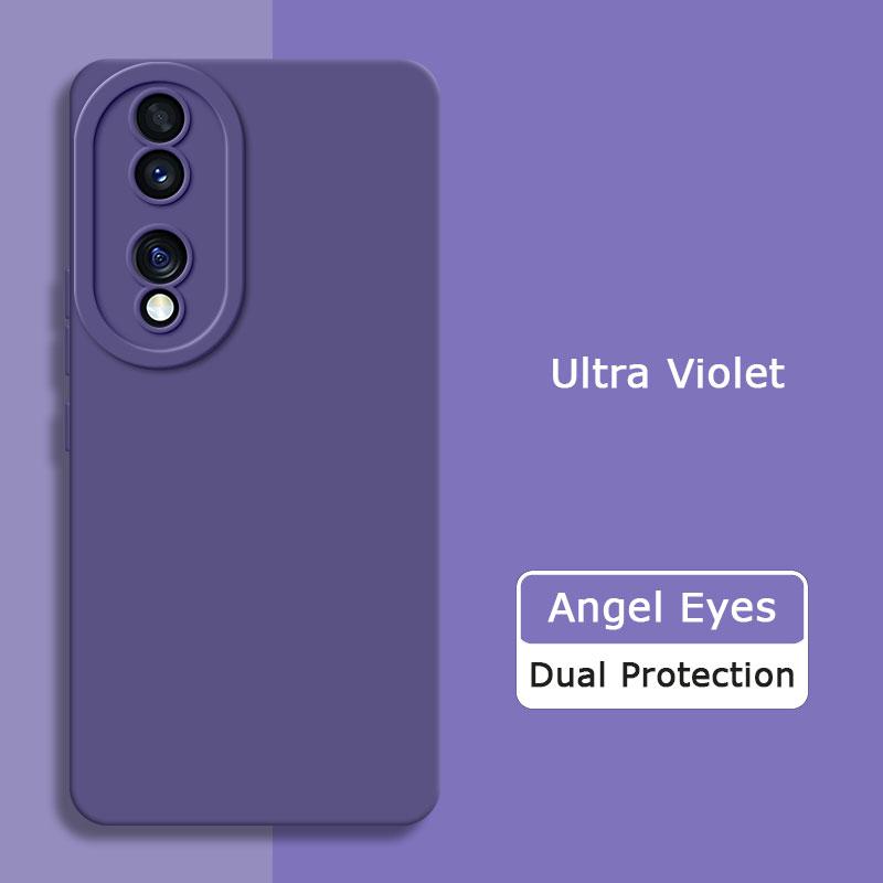 Angel Eyes Square Liquid Silicone Phone Case for Honor 70 Pro Plus 360 Protective Soft Shockproof Cover Honor70 70Pro Luxury Bag