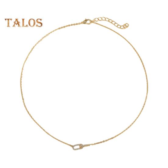 

Женское ожерелье со стразами, подвеска-скрепка, регулируемая, с удлиненной полой цепочкой, женское ожерелье на ключицу, ювелирное украшение на шею золотистый