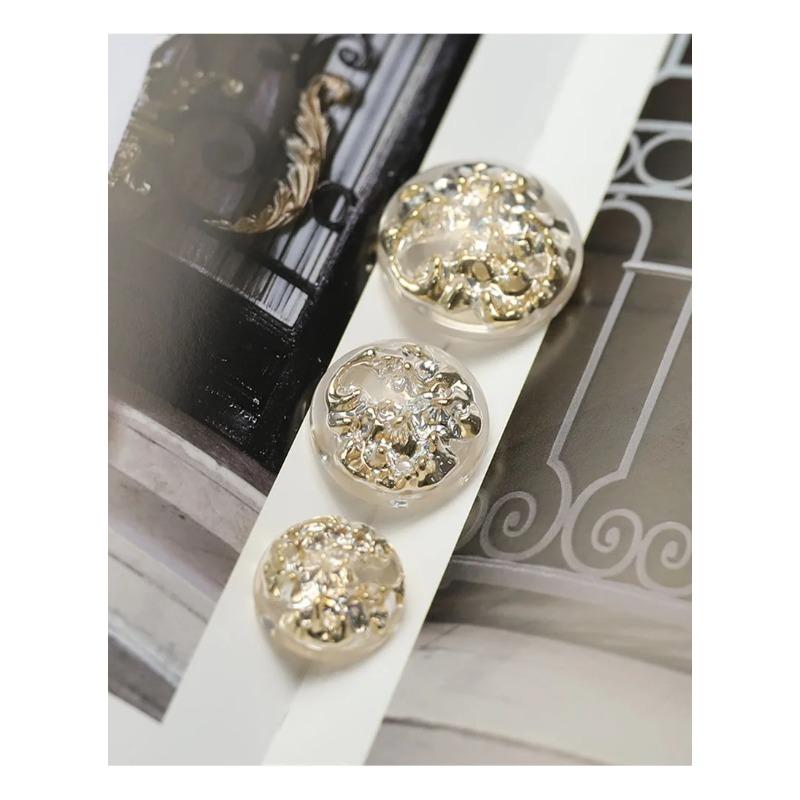 5pcs Creative Magma Pattern Buttons Luxurious Transparent Resin Shank Buttons Apparel Accessories