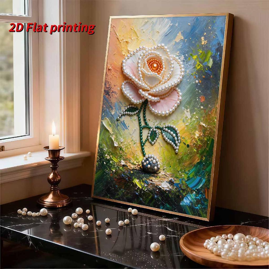 DIY A Rose Pearl Art Painting for Home Wall Decor Arts Craft  for Adults/Beginners Gift Idea Home Decor Without Frame